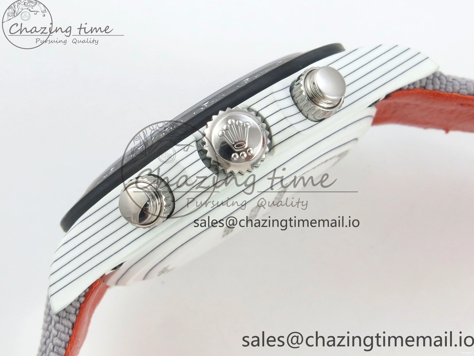 Grey Carbon Edition DIW on and White A7750 Nylon Case Daytona Strap Dial Bezel Green DIWF 0403